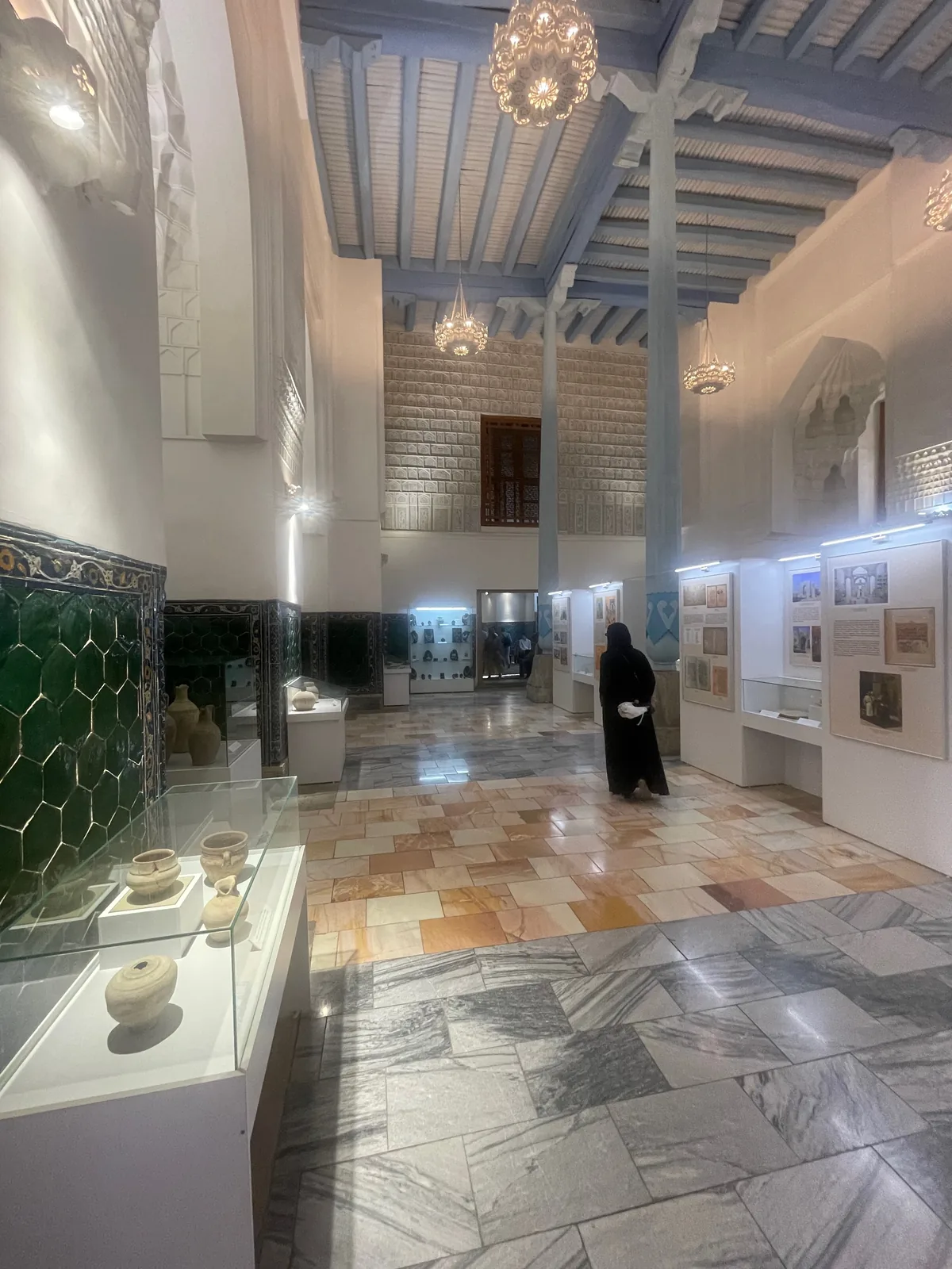 Museum displays inside Ulugh Bek Madrasah